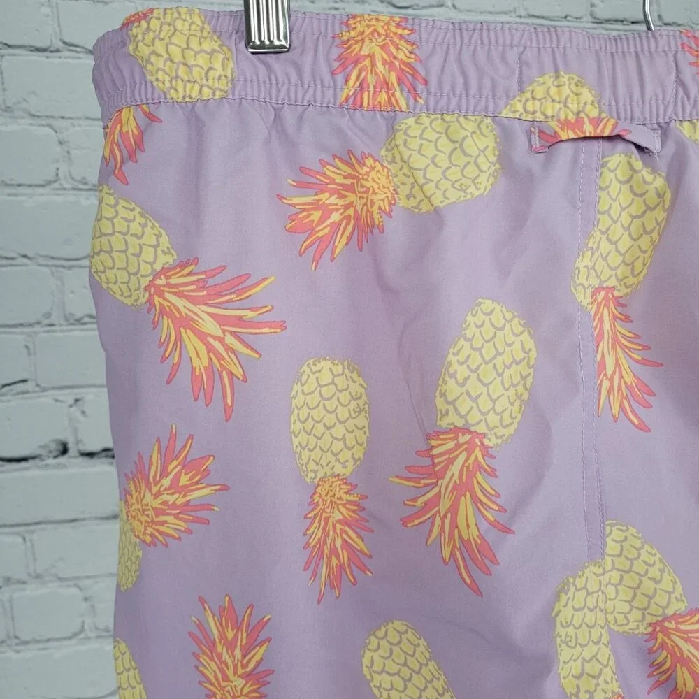 Bonobos Purple Pineapple Mesh Lined Board Shorts Swim Trunks Size Medium M